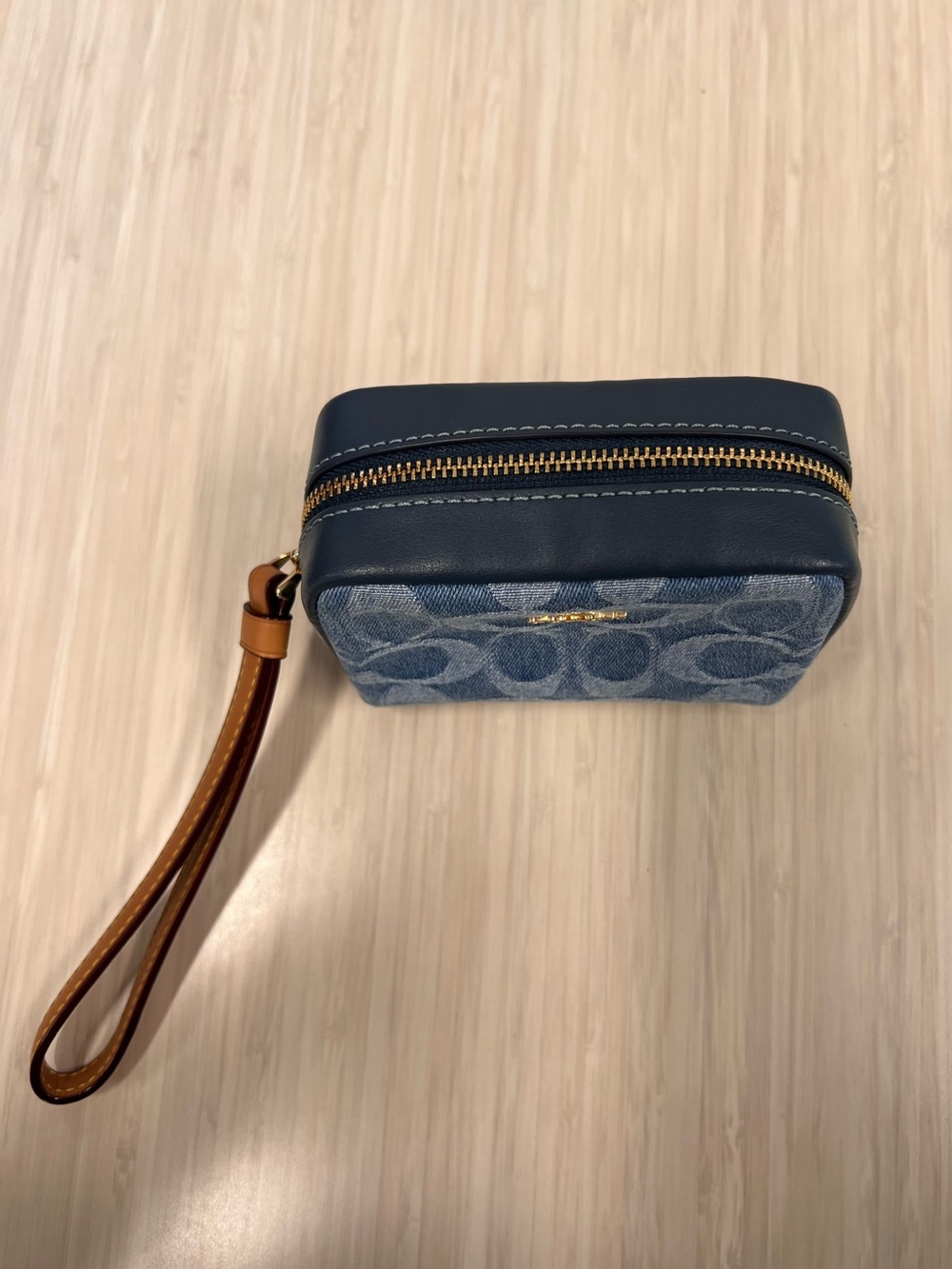 Coach Denim Pouch Wristlet - Picture 2 of 7
